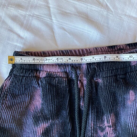 Purple Black Tie-Dye Corduroy Jogger Pants XS 100% Cotton (Teddy Fresh) - Picture 8 of 12